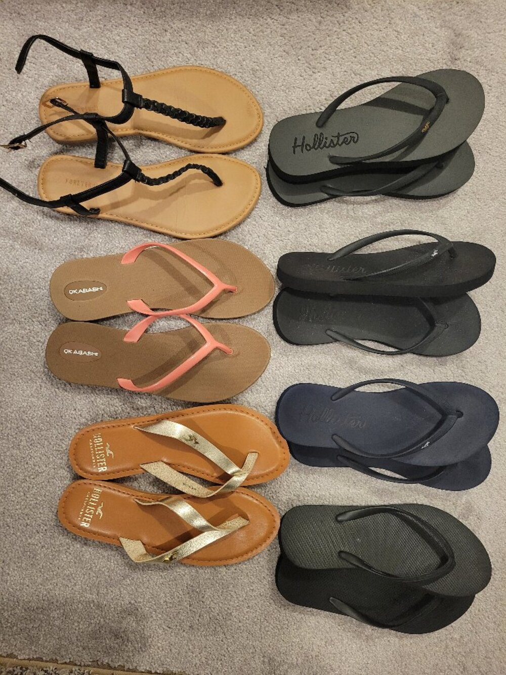 Lot of 7 pairs of sandals